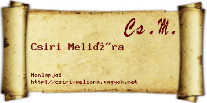 Csiri Melióra névjegykártya